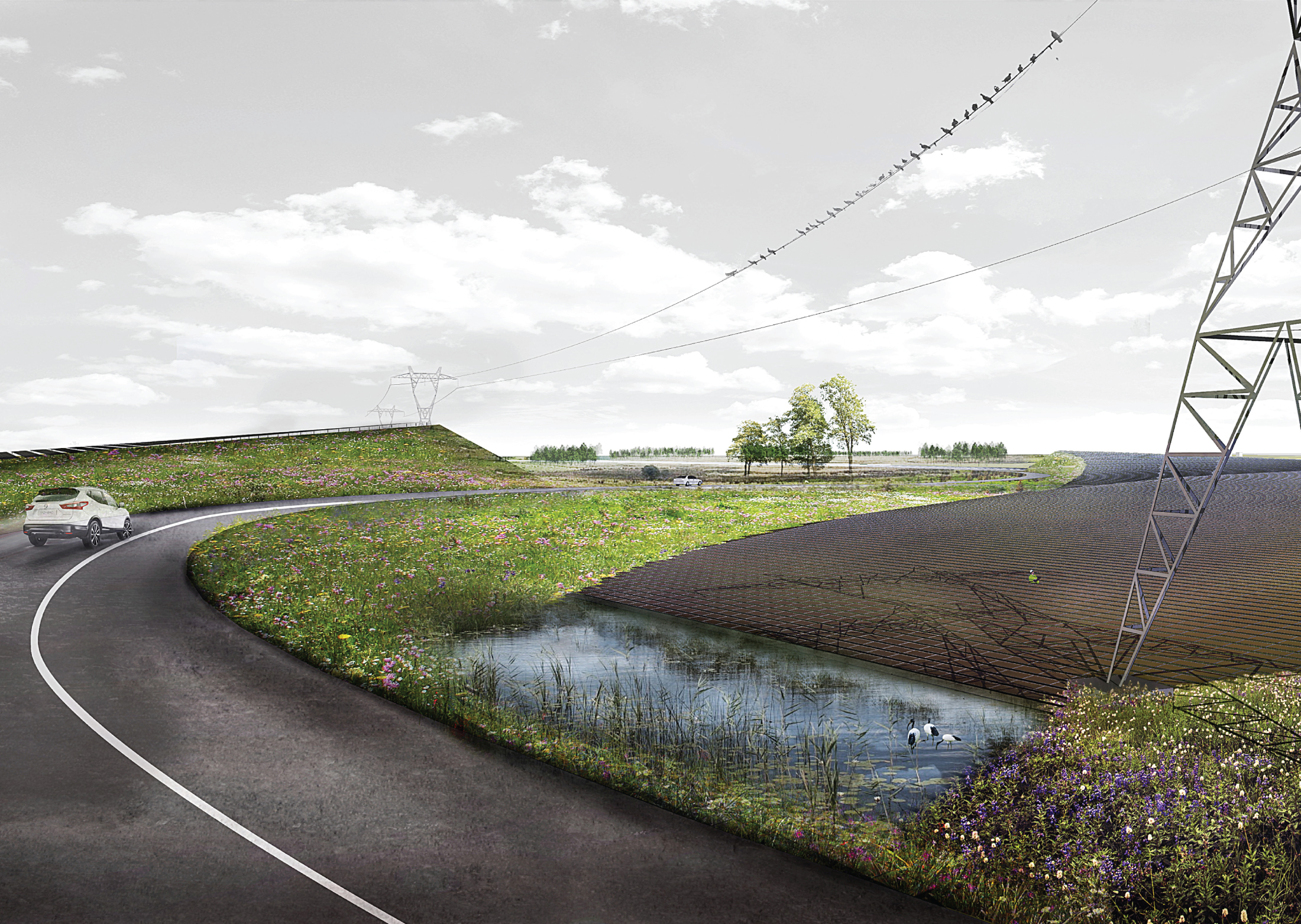 Phase 2: impression of the solar landscape in the Holsloot junction 