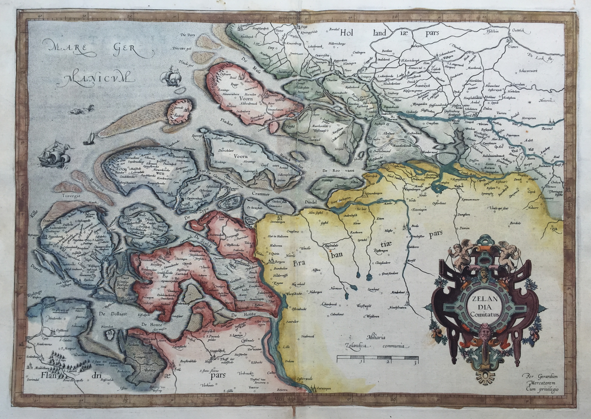 'Waar Brabant Zeeland kust' Kaart: Zelandia Comitatus, 1588